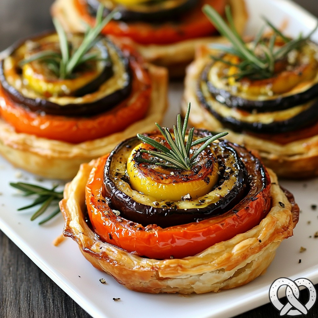 Tartelettes de Ratatouille avec Pesto de Tomate et Romarin