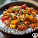 Goulash de Dinde Raffiné aux Poivrons et Riz