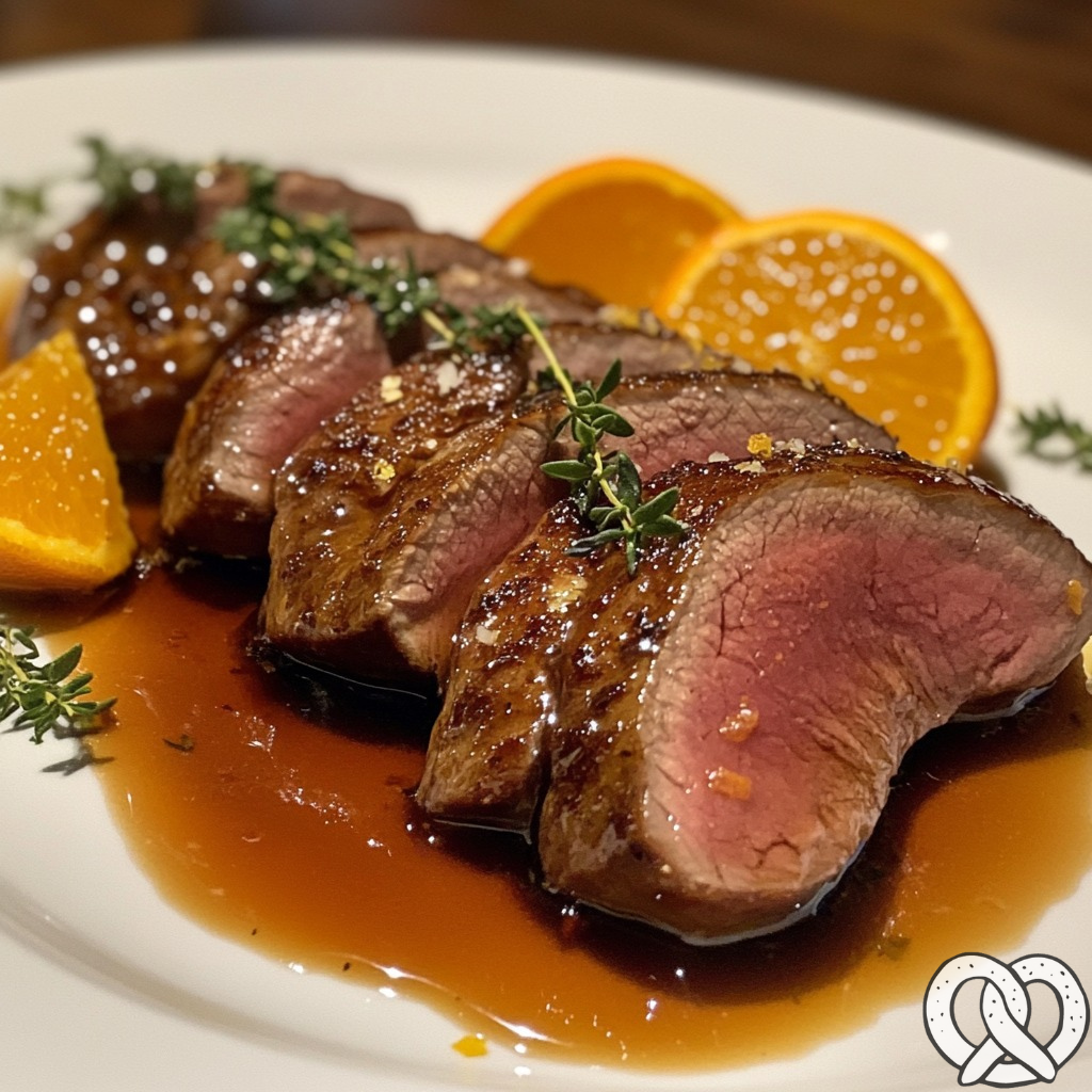 Poitrine de Oie Sous Vide avec Sauce à l'Orange